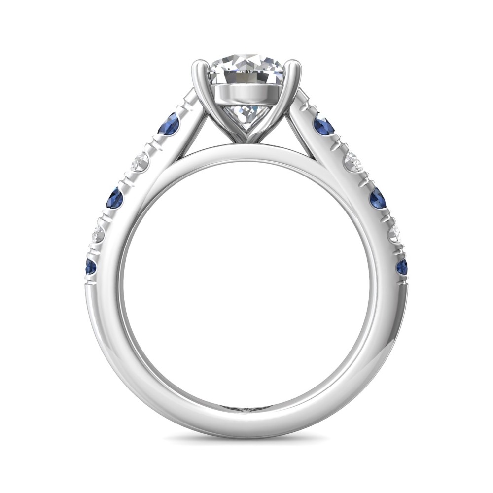 FlyerFit® 14K White Gold Micropave Engagement Ring