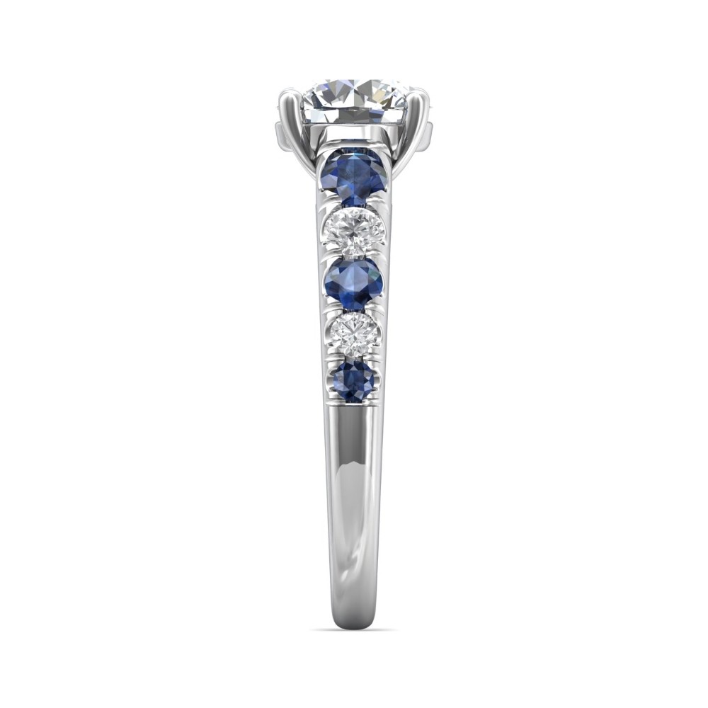 FlyerFit® 14K White Gold Micropave Engagement Ring
