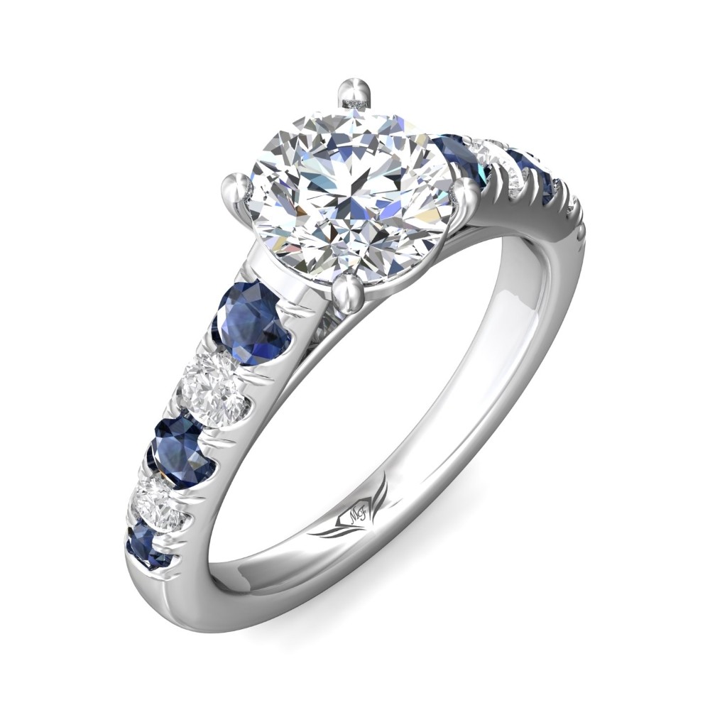 FlyerFit® 14K White Gold Micropave Engagement Ring