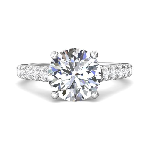 FlyerFit® 14K White Gold Micropave Engagement Ring