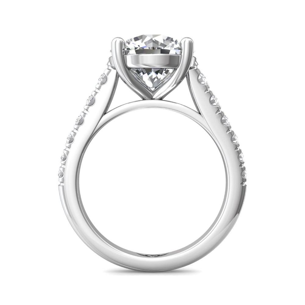 FlyerFit® 14K White Gold Micropave Engagement Ring