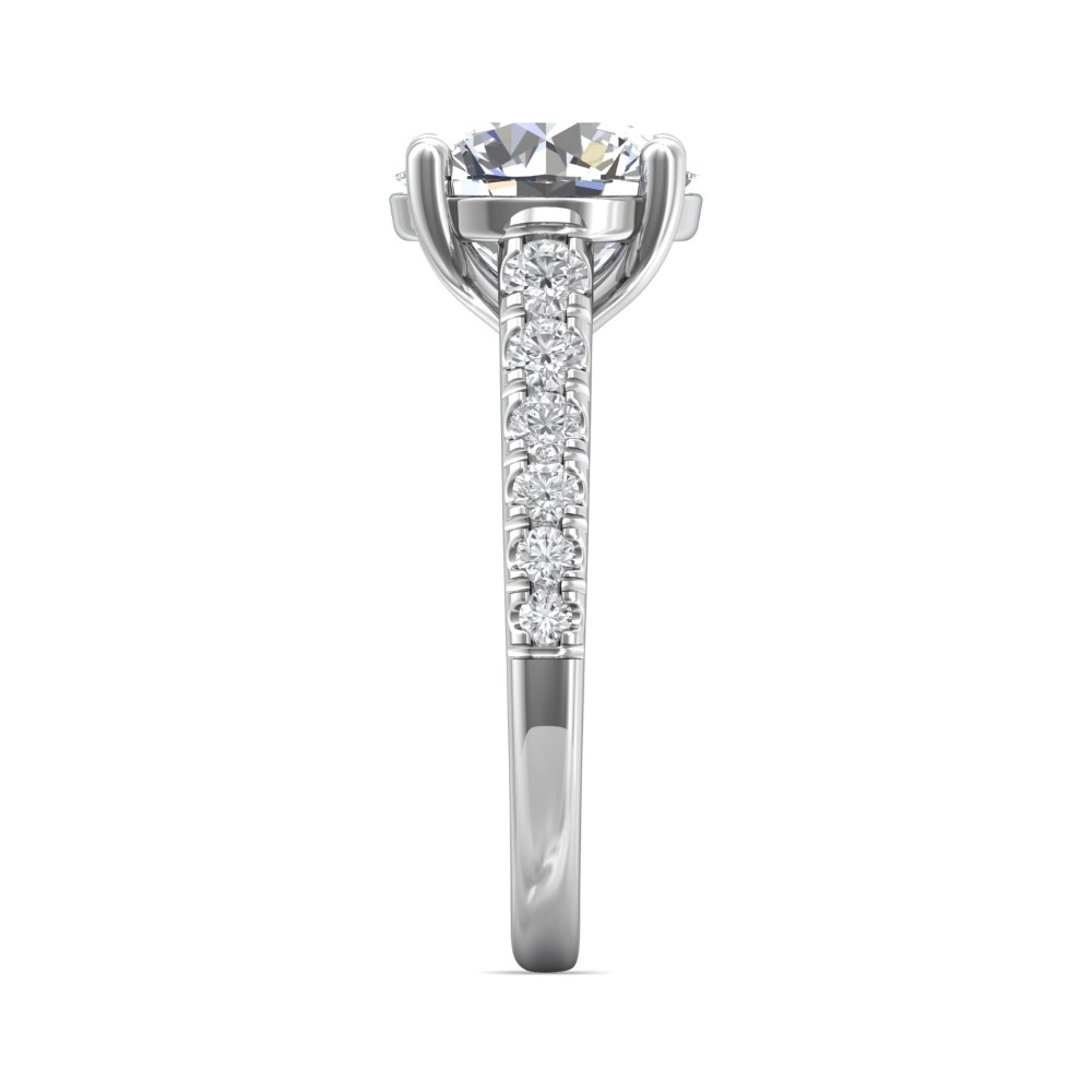 FlyerFit® 14K White Gold Micropave Engagement Ring