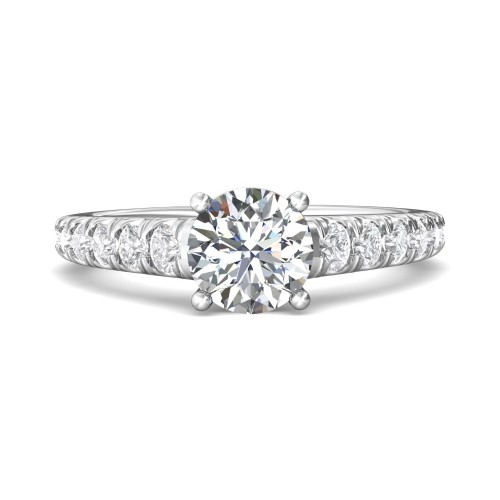 FlyerFit® 14K White Gold Micropave Engagement Ring