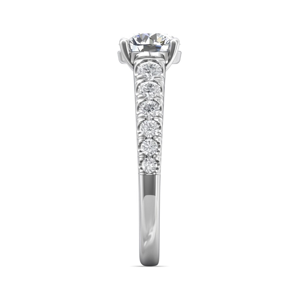 FlyerFit® 14K White Gold Micropave Engagement Ring