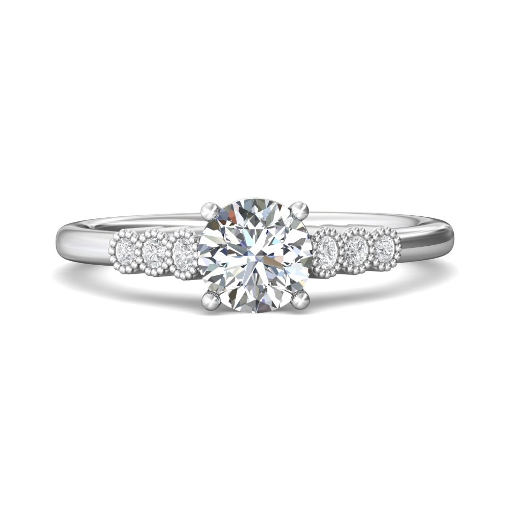 FlyerFit® 14K White Gold Channel/Shared Prong Engagement Ring