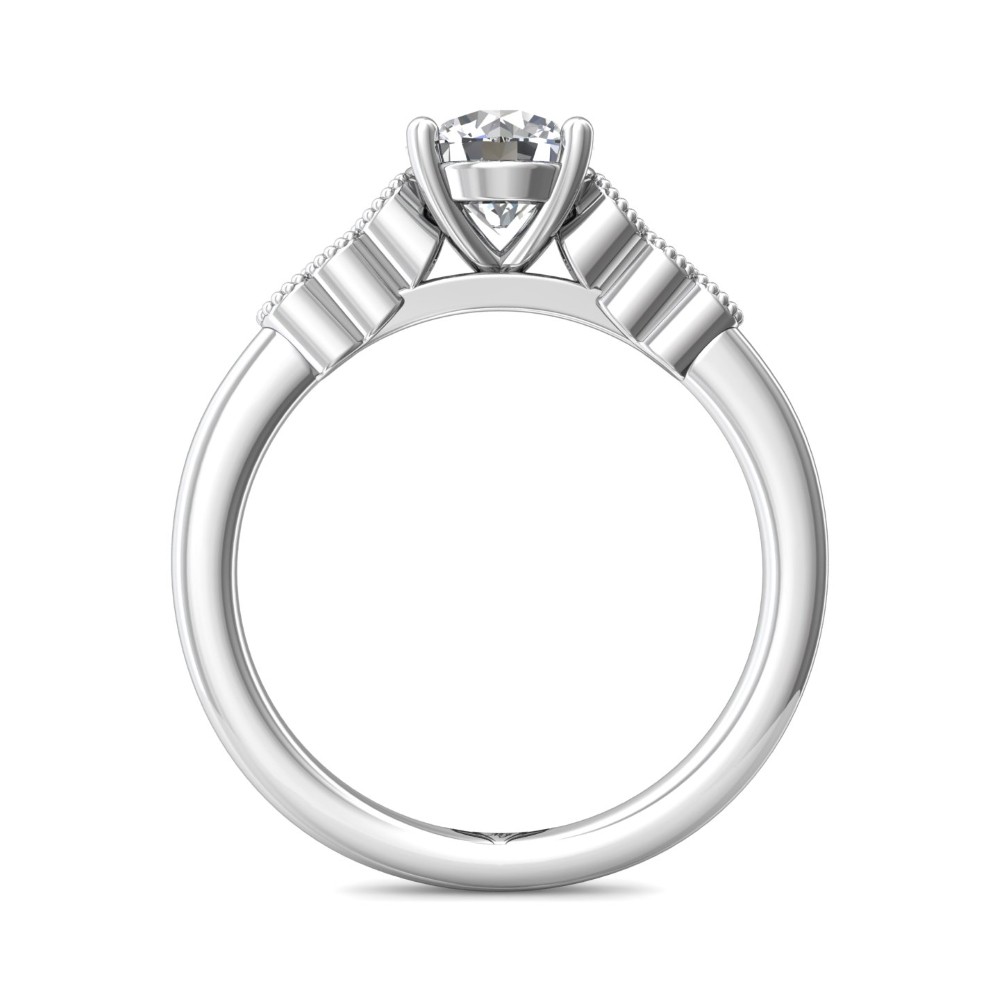 FlyerFit® 14K White Gold Channel/Shared Prong Engagement Ring