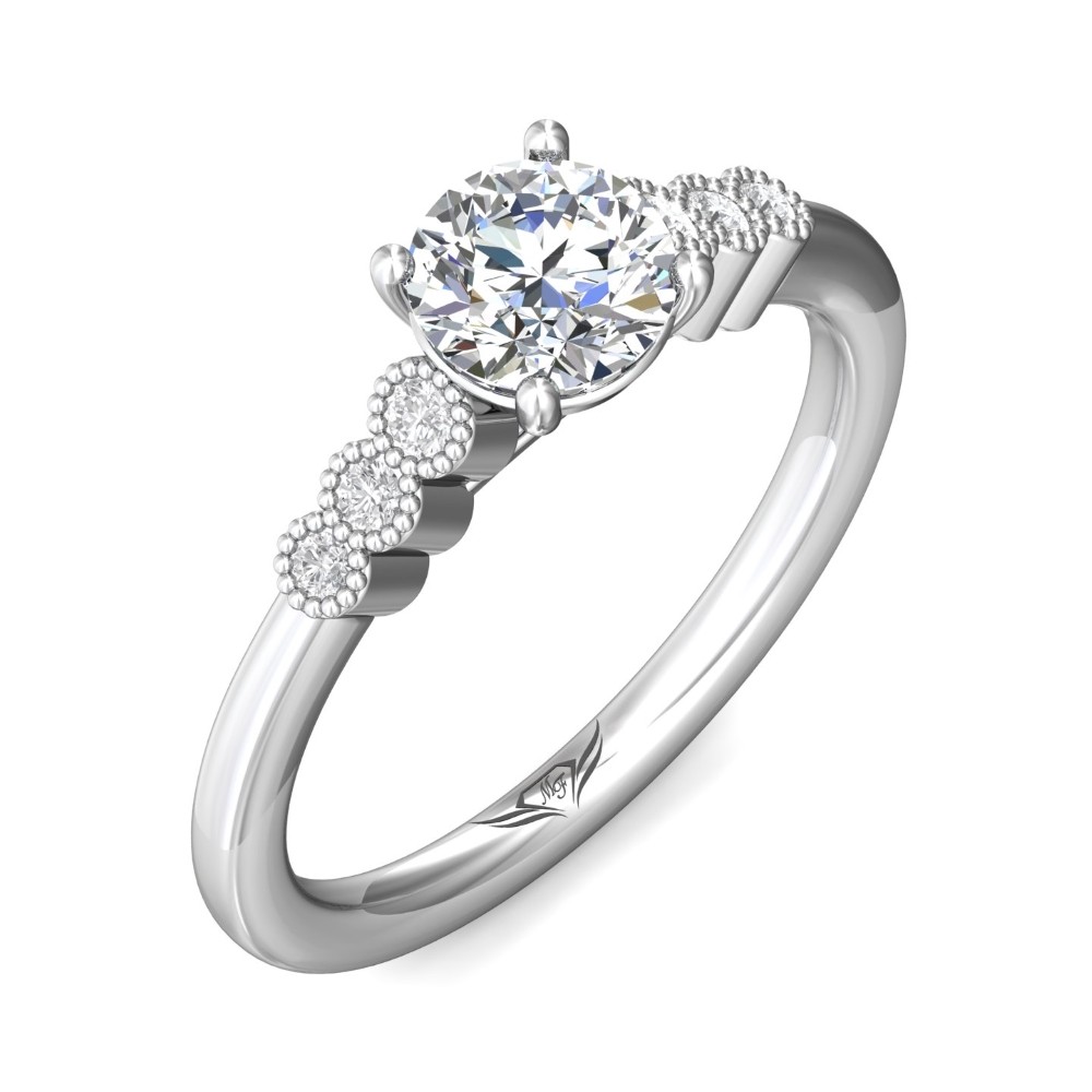 FlyerFit® 14K White Gold Channel/Shared Prong Engagement Ring