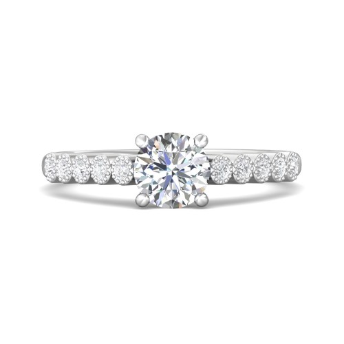 FlyerFit® 14K White Gold Channel/Shared Prong Engagement Ring