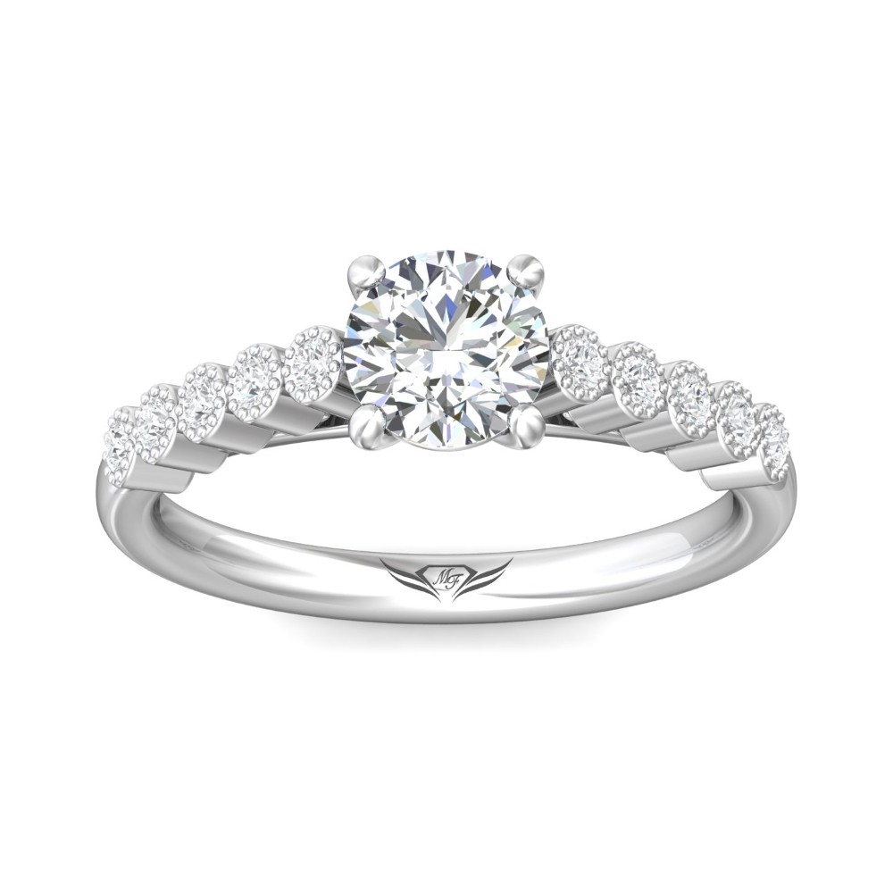 FlyerFit® 14K White Gold Channel/Shared Prong Engagement Ring