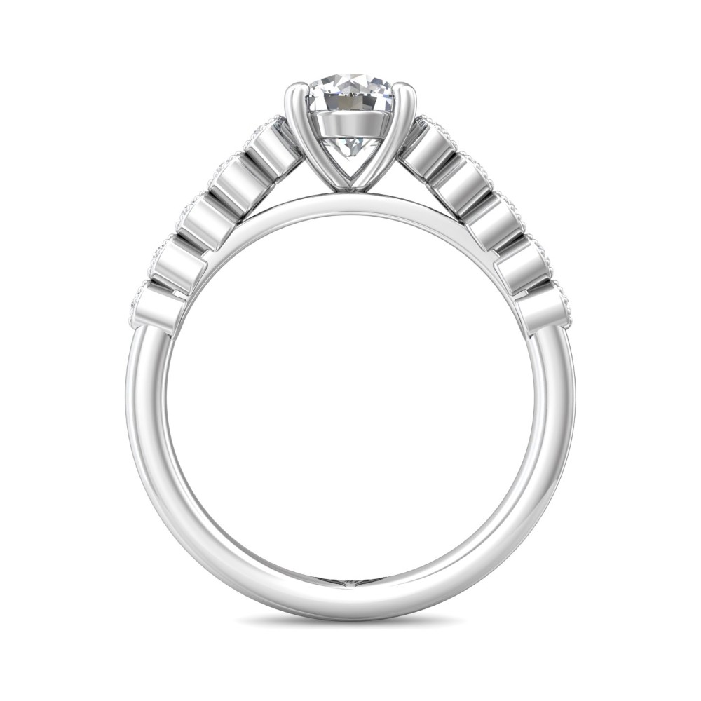 FlyerFit® 14K White Gold Channel/Shared Prong Engagement Ring
