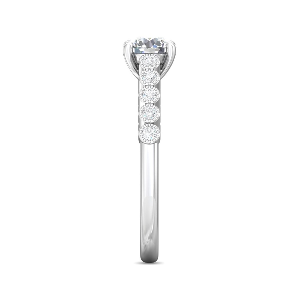 FlyerFit® 14K White Gold Channel/Shared Prong Engagement Ring