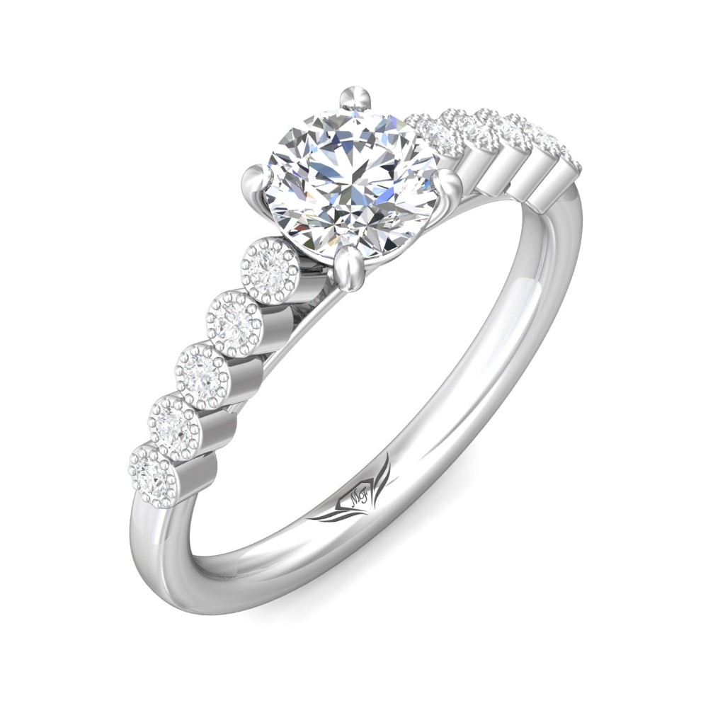 FlyerFit® 14K White Gold Channel/Shared Prong Engagement Ring