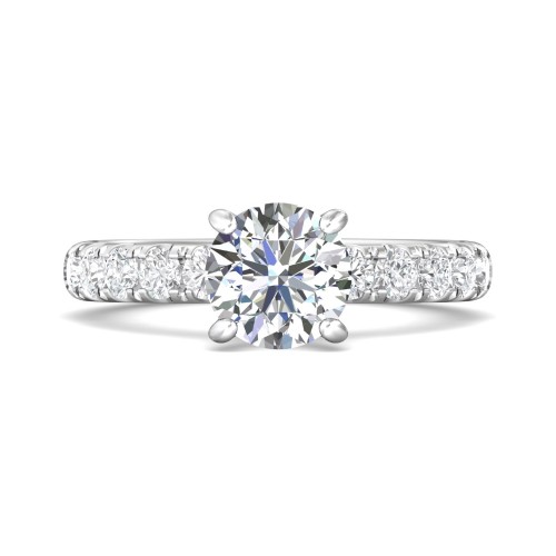 FlyerFit® 14K White Gold Micropave Engagement Ring