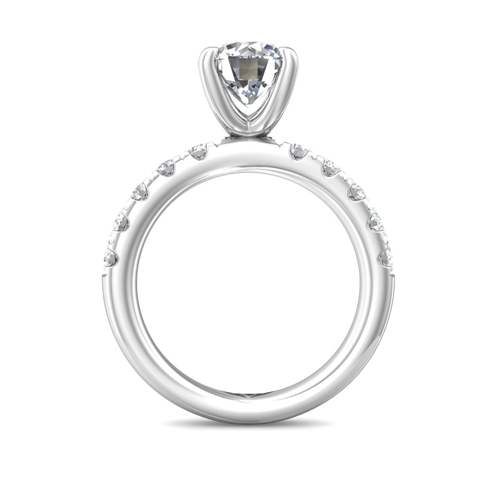 FlyerFit® 14K White Gold Micropave Engagement Ring