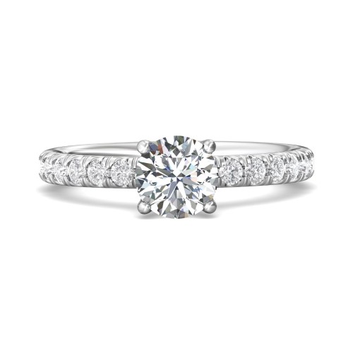 FlyerFit® 14K White Gold Micropave Engagement Ring