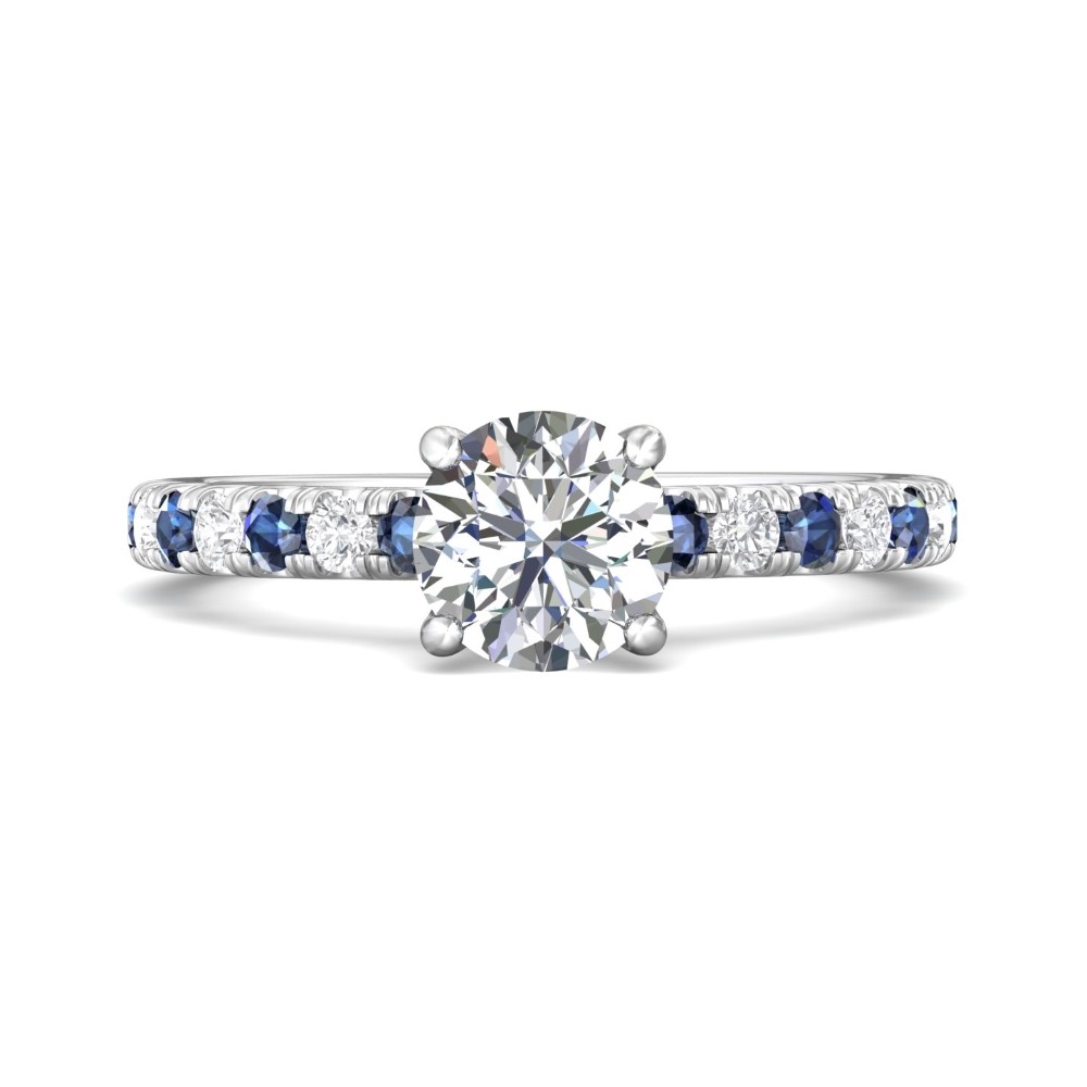 FlyerFit® 14K White Gold Micropave Engagement Ring