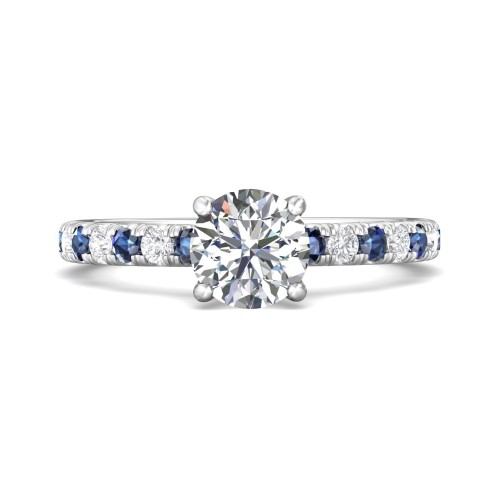 FlyerFit® 14K White Gold Micropave Engagement Ring
