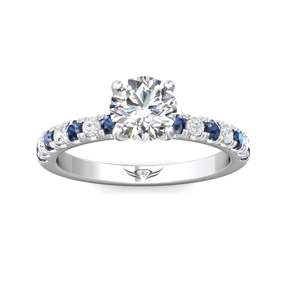 FlyerFit® 14K White Gold Micropave Engagement Ring