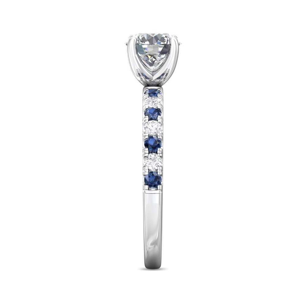 FlyerFit® 14K White Gold Micropave Engagement Ring