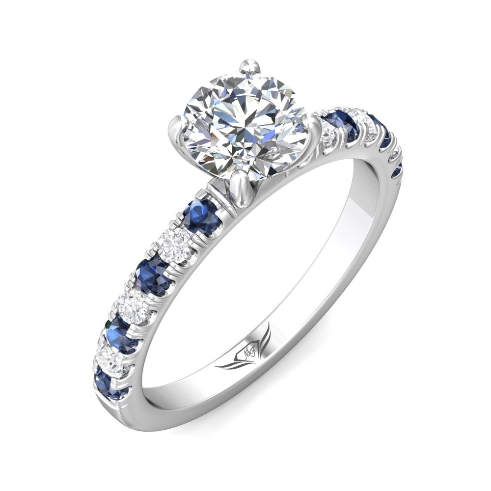 FlyerFit® 14K White Gold Micropave Engagement Ring