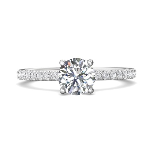 FlyerFit® 14K White Gold Micropave Engagement Ring