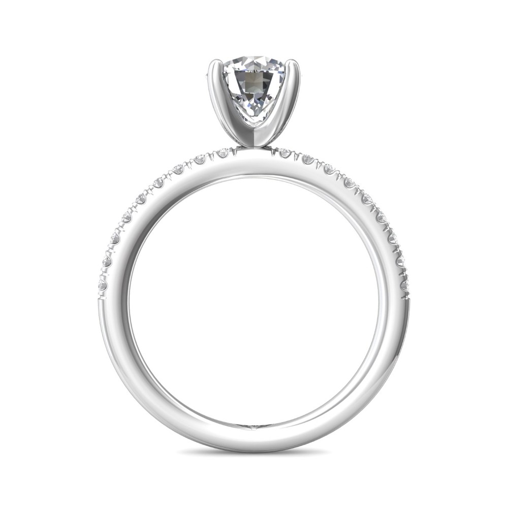 FlyerFit® 14K White Gold Micropave Engagement Ring