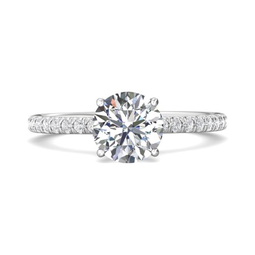 FlyerFit® 14K White Gold Micropave Engagement Ring