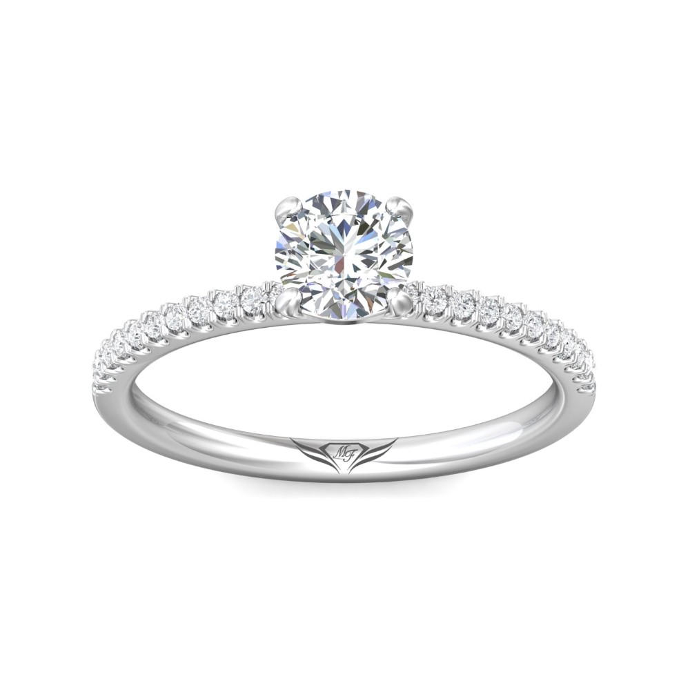 FlyerFit® 14K White Gold Micropave Engagement Ring