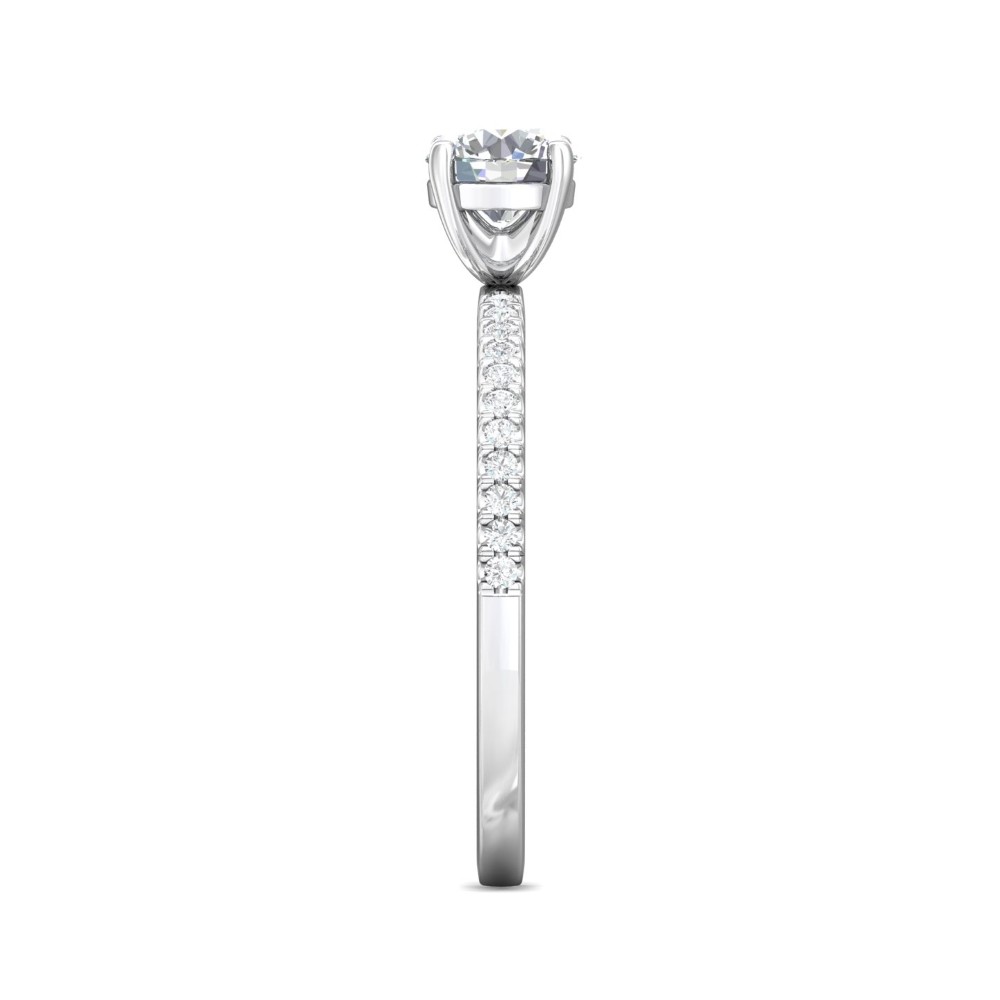 FlyerFit® 14K White Gold Micropave Engagement Ring