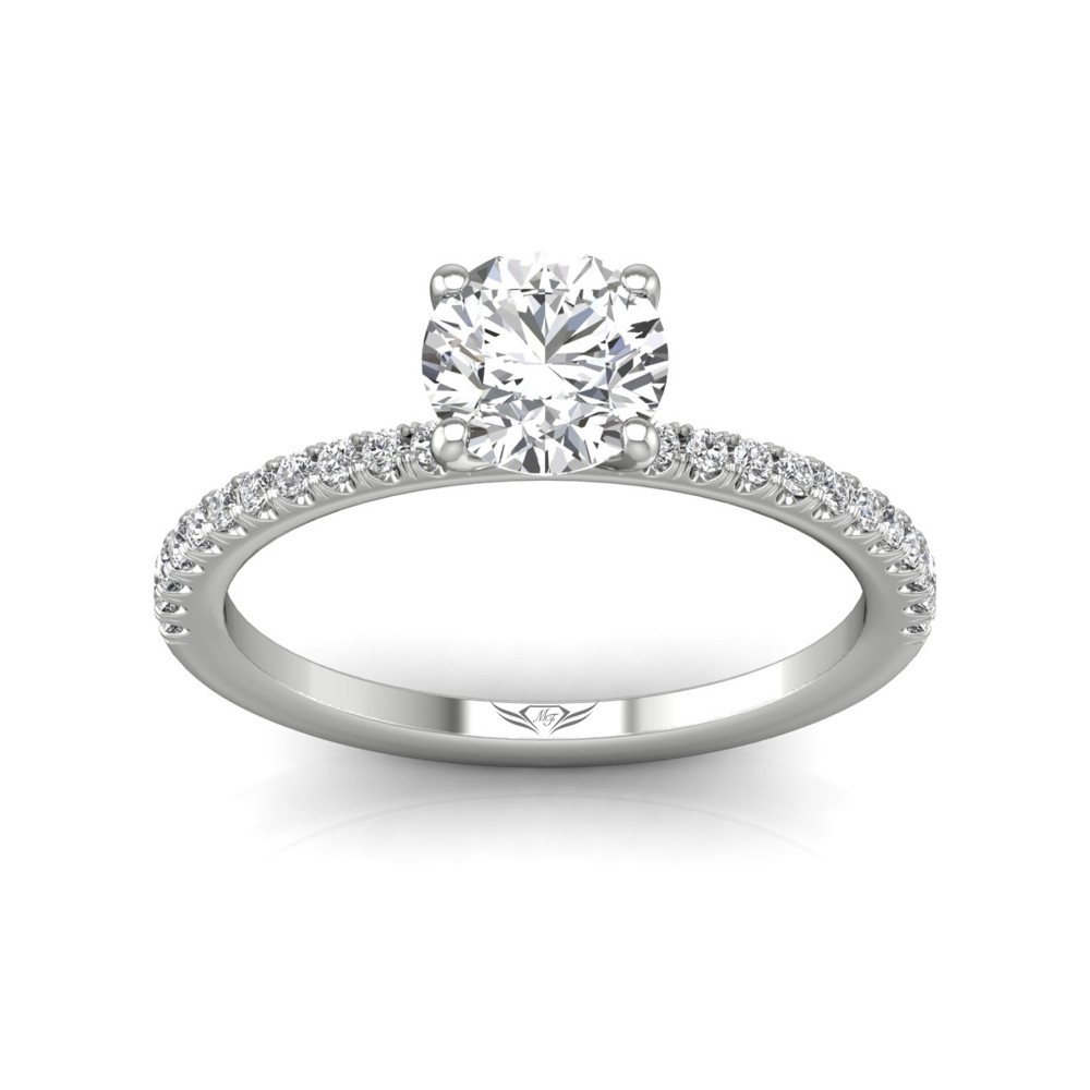 FlyerFit® 14K White Gold Micropave Engagement Ring