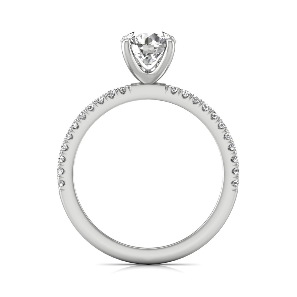 FlyerFit® 14K White Gold Micropave Engagement Ring