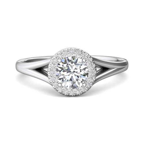 FlyerFit® 14K White Gold Split Shank Engagement Ring