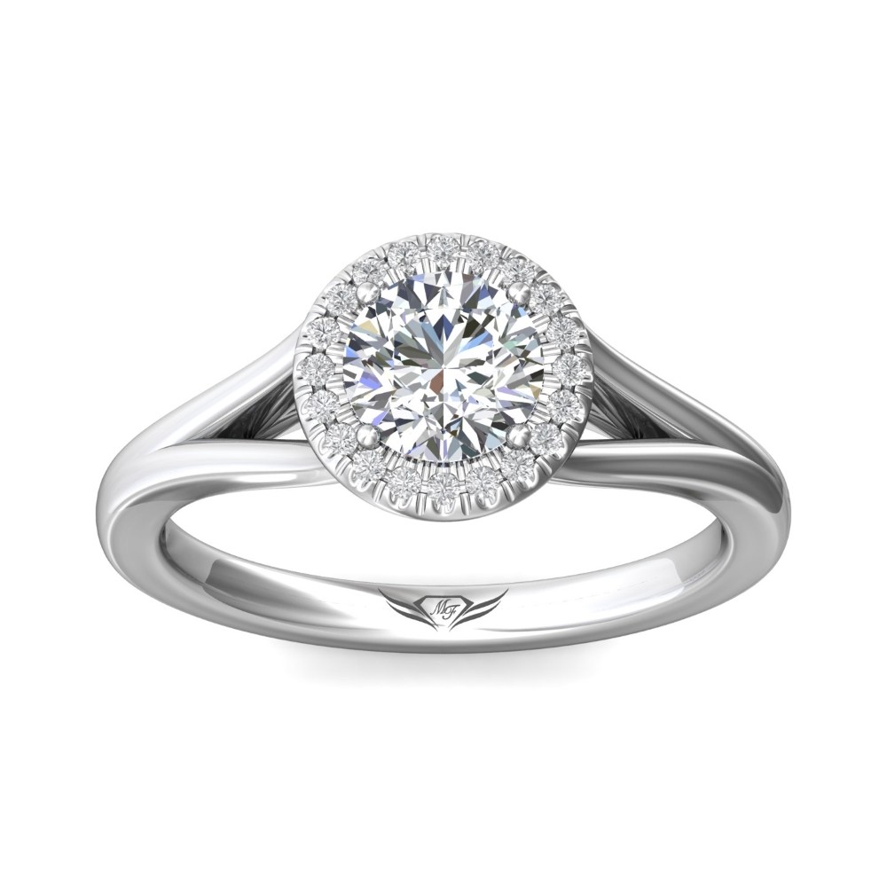 FlyerFit® 14K White Gold Split Shank Engagement Ring