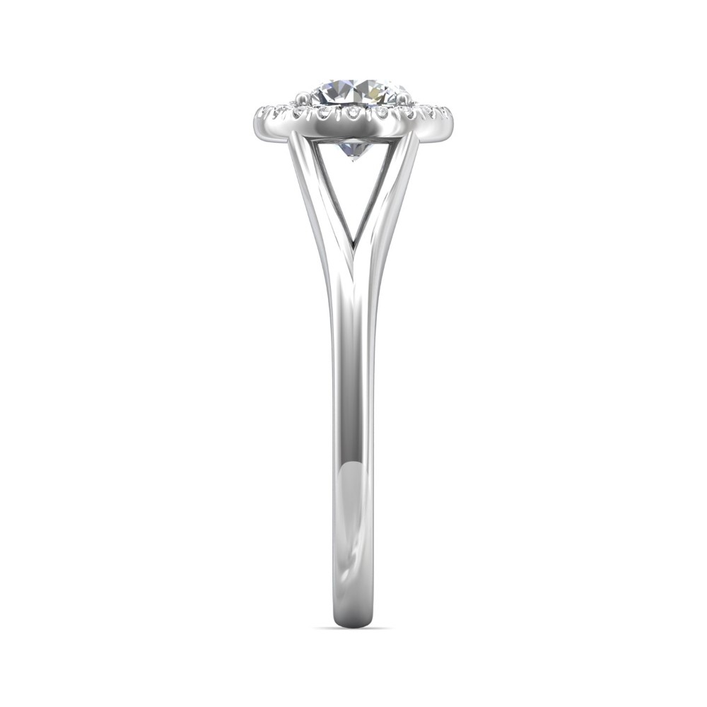 FlyerFit® 14K White Gold Split Shank Engagement Ring