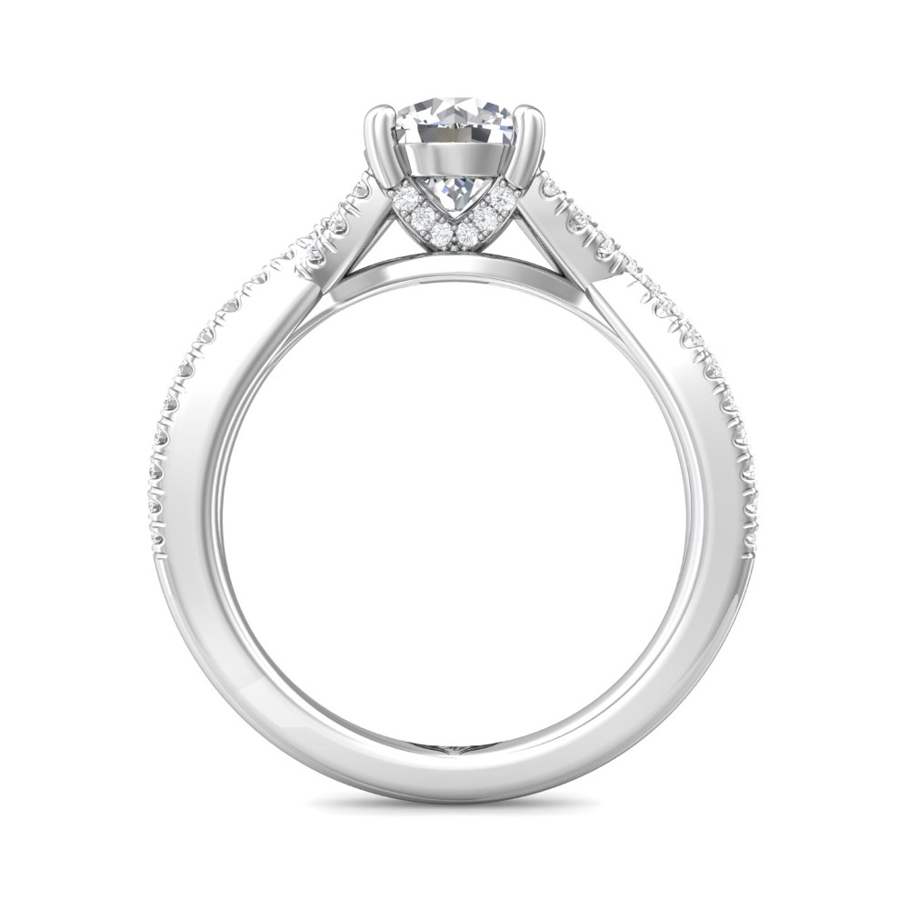 FlyerFit® 14K White Gold Split Shank Engagement Ring