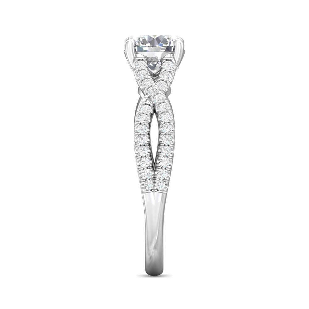 FlyerFit® 14K White Gold Split Shank Engagement Ring