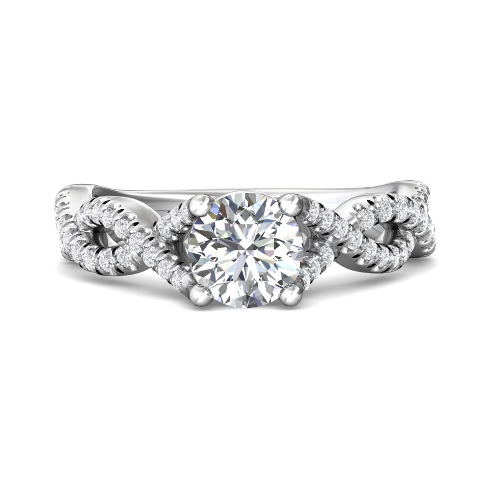 FlyerFit® 14K White Gold Split Shank Engagement Ring