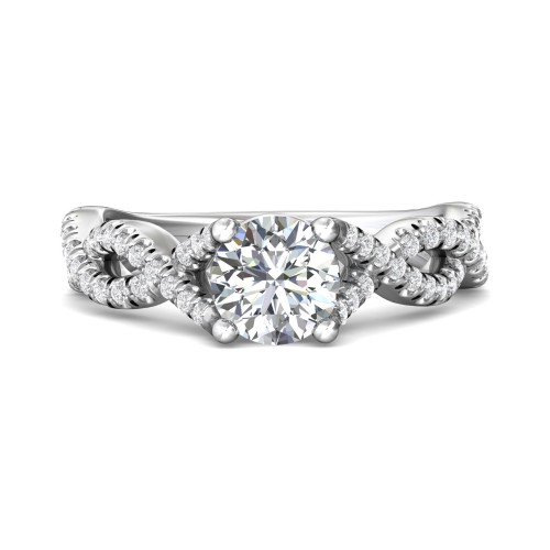 FlyerFit® 14K White Gold Split Shank Engagement Ring