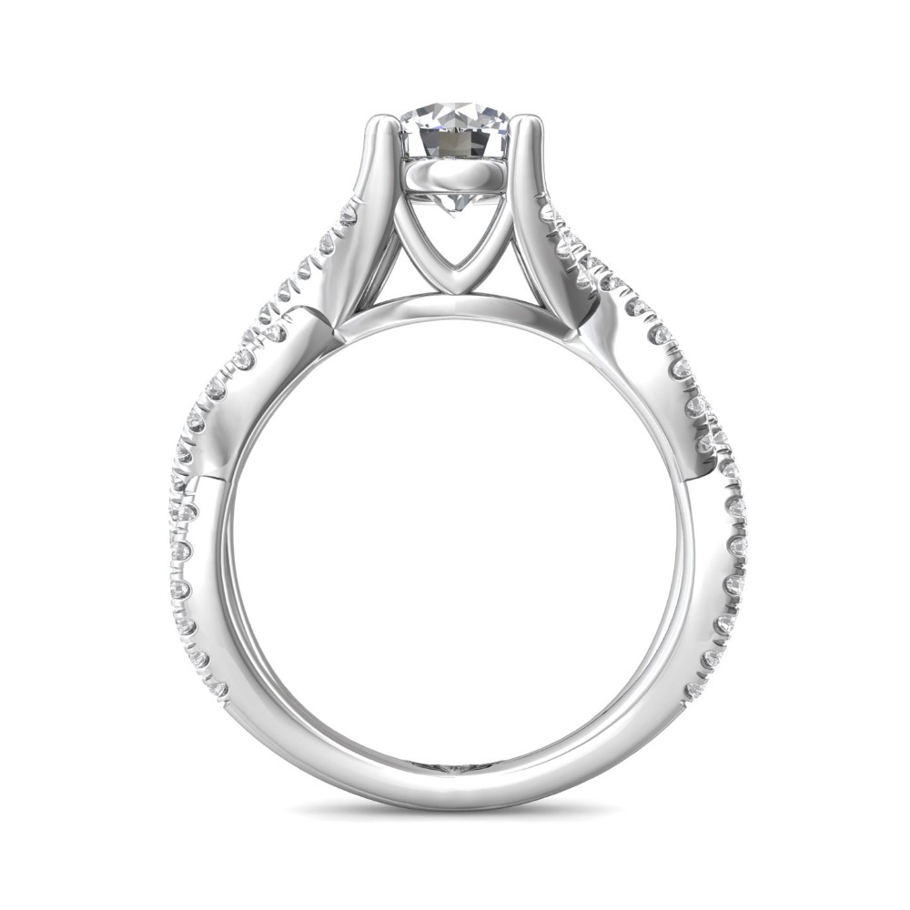 FlyerFit® 14K White Gold Split Shank Engagement Ring