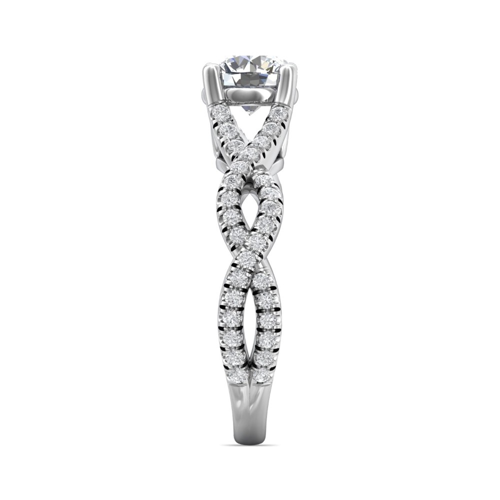 FlyerFit® 14K White Gold Split Shank Engagement Ring
