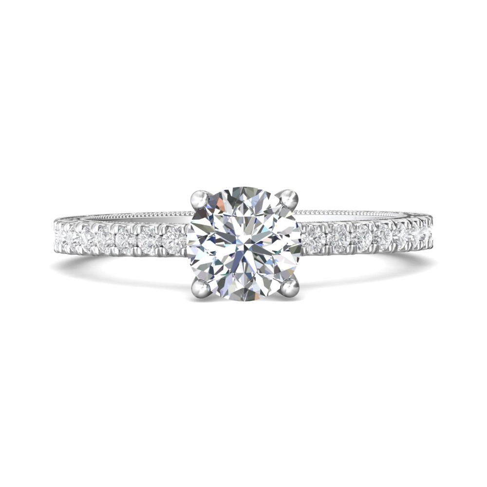 FlyerFit® 14K White Gold Vintage Engagement Ring