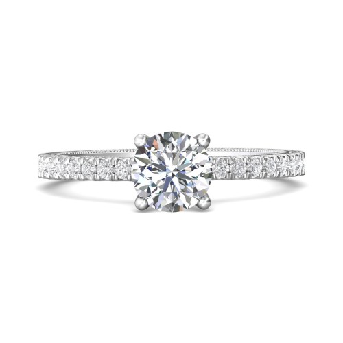 FlyerFit® 14K White Gold Vintage Engagement Ring