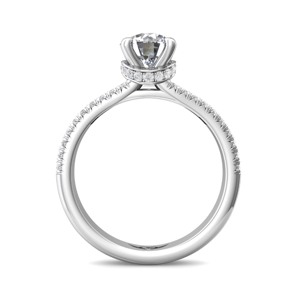 FlyerFit® 14K White Gold Split Shank Engagement Ring