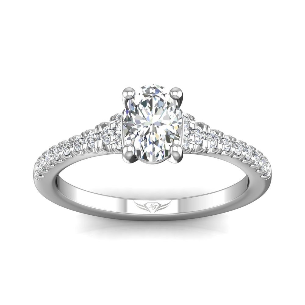 FlyerFit® 14K White Gold Micropave Engagement Ring