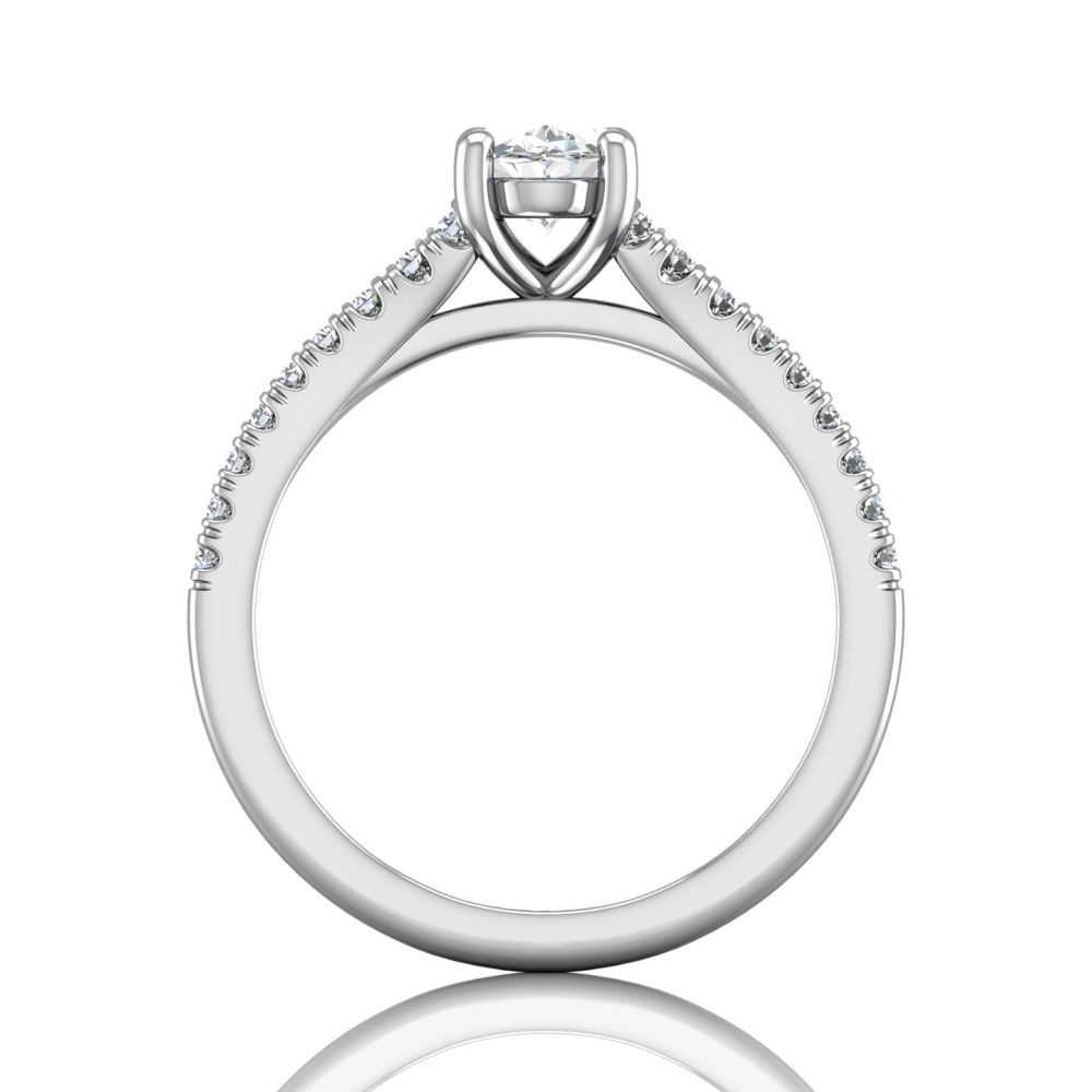 FlyerFit® 14K White Gold Micropave Engagement Ring