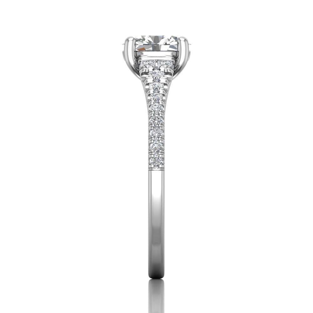 FlyerFit® 14K White Gold Micropave Engagement Ring