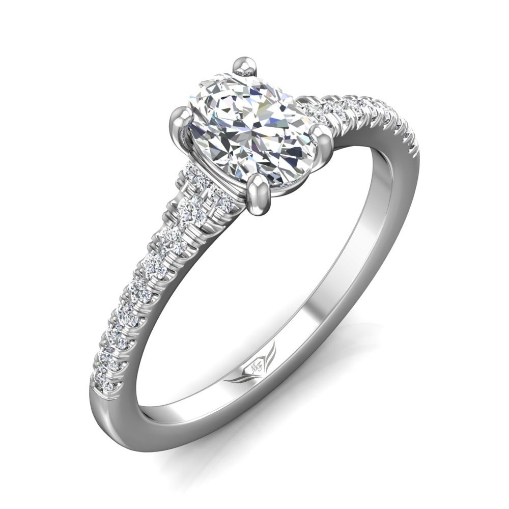 FlyerFit® 14K White Gold Micropave Engagement Ring