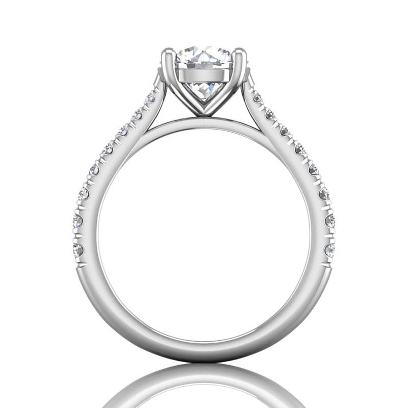FlyerFit® 14K White Gold Micropave Engagement Ring