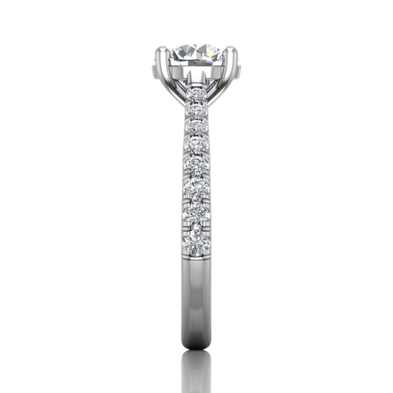 FlyerFit® 14K White Gold Micropave Engagement Ring
