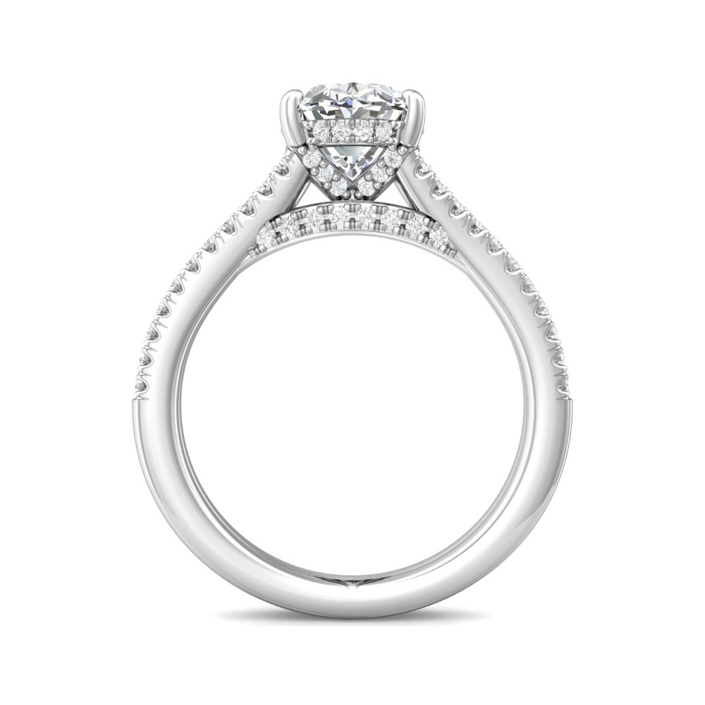 FlyerFit® 14K White Gold Split Shank Engagement Ring
